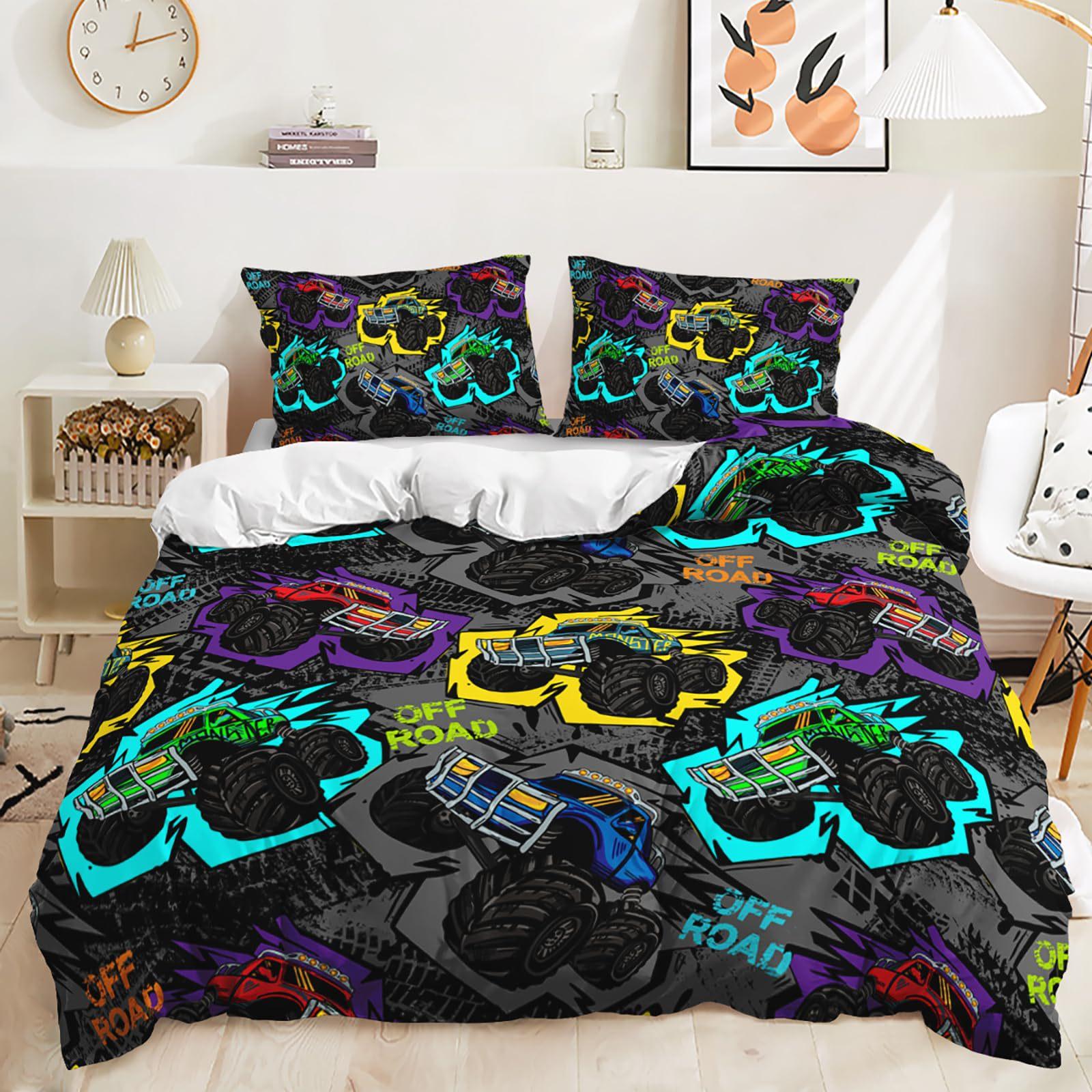 

Cartoon Car Down Comforter Set Bedding Set 3-piece Duvet Cover Set 135*200cm