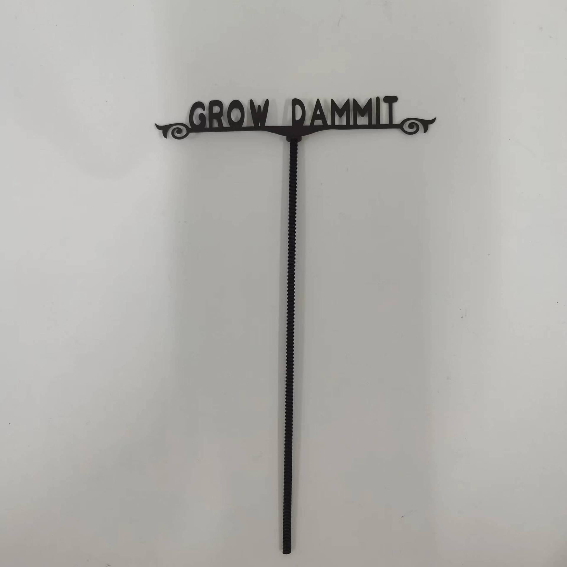 Funny  Grow Dammit  Garden Metal Stake Sign Large