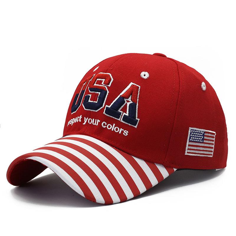 Hat Embroidered American Flag Brim Printed Baseball Cap Classic American USA Embroidered Cap