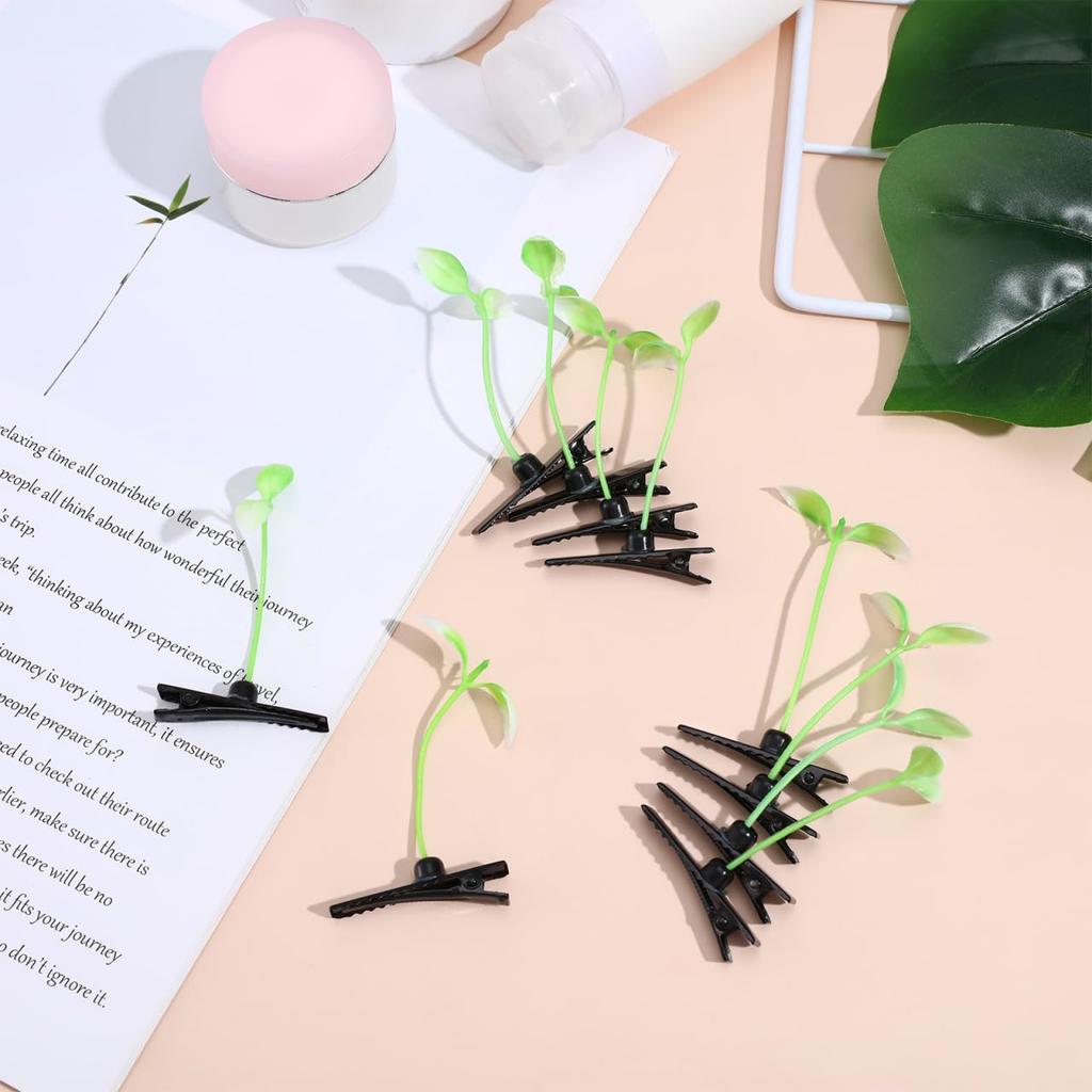 DECHOUS Set of Bean Sprout Hair Bean Sprout Style Hair Soft PE Metal Stylish Headbands and Hat Accessories Women's 10-Piece Clips, Ornaments,