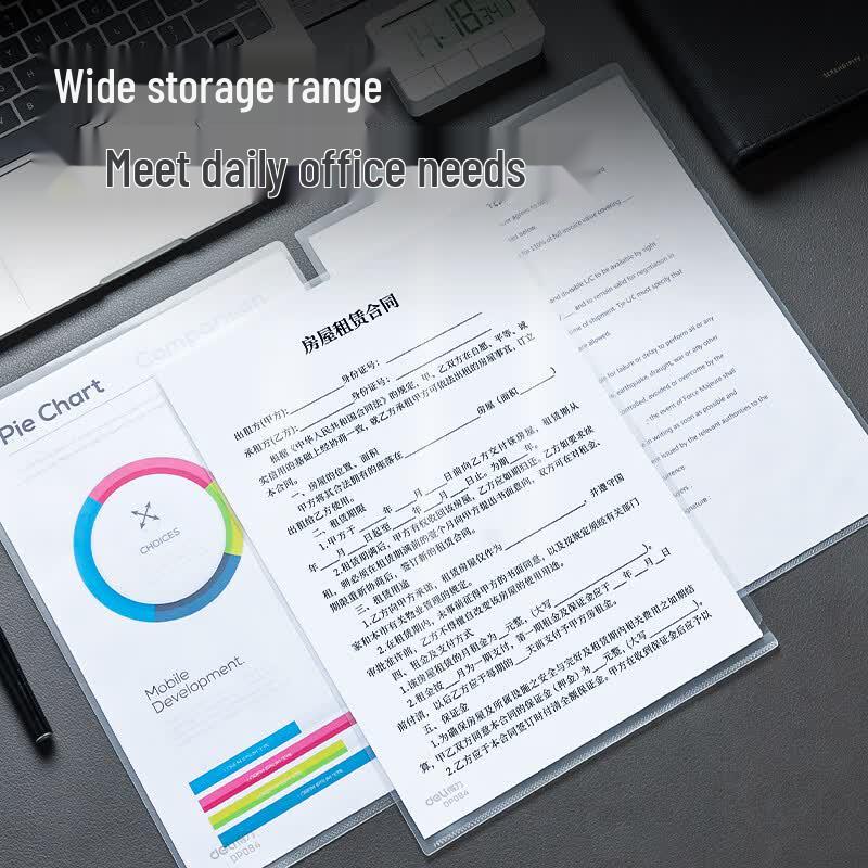 Deli A4 Transparent File Folders