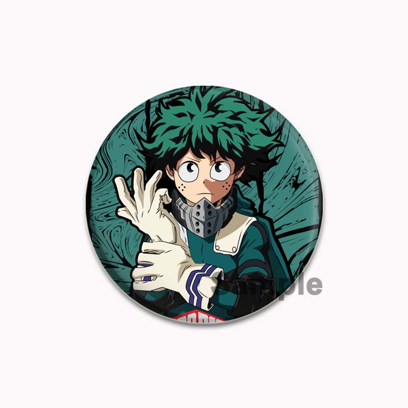 32/44/58mm Anime My Hero Academia Brooch Midoriya Izuku Bakugou Katsuki Todoroki Shoto Cartoon Badge Accessories Jewelry Gift Handmade Round Pins