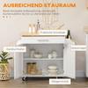 Kitchen Trolley Serving Cart Kitchen Island 1 Spice Rack 1 Towel Holder 109 Cm X 40 Cm X 89 Cm White