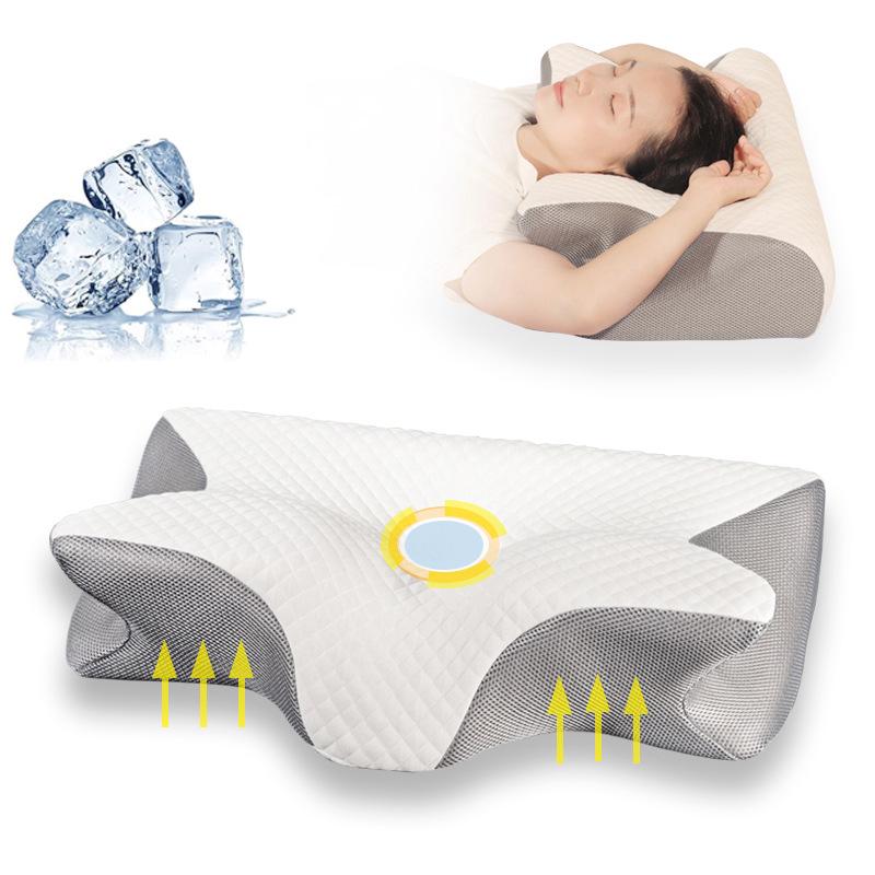 Cross-Border Slow-Rebound Memory Foam Ox Horn Neck Support Pillow