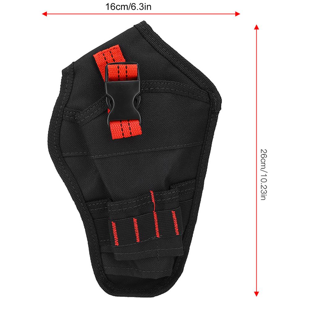 Portable Oxford Cloth   Waist Bag Drills Holder Storage Pouch for Electric Drill Tool(black&yellow )