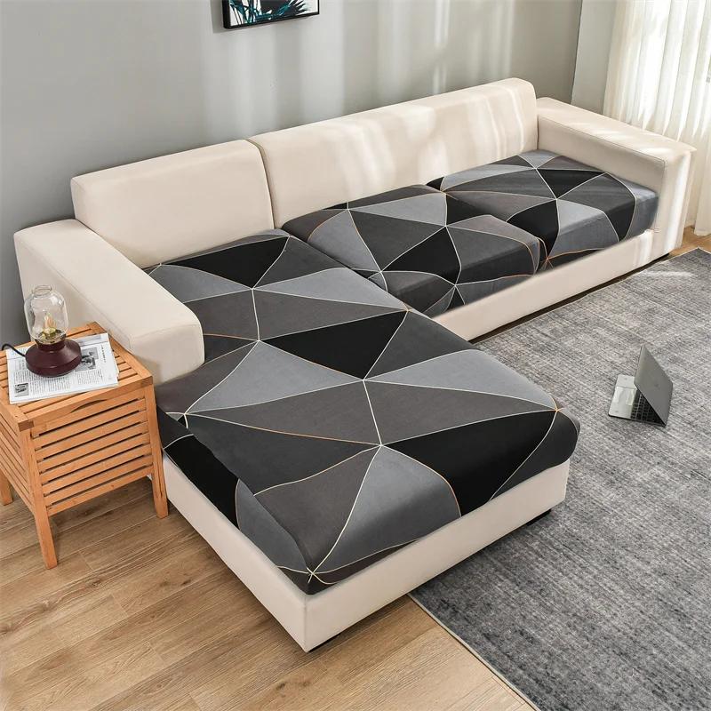 Elastic Sofa Seat Cushion Cover For Living Room Stretch Floral Printed Armchair Couch Cover Corner L-Shape Removable Anti-Dust