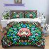 Anya Forger Patterned Pillowcase & Duvet Cover Set Bedroom Decor Anime Bedding Ideal Gift Choice for Anime Fans.-TING