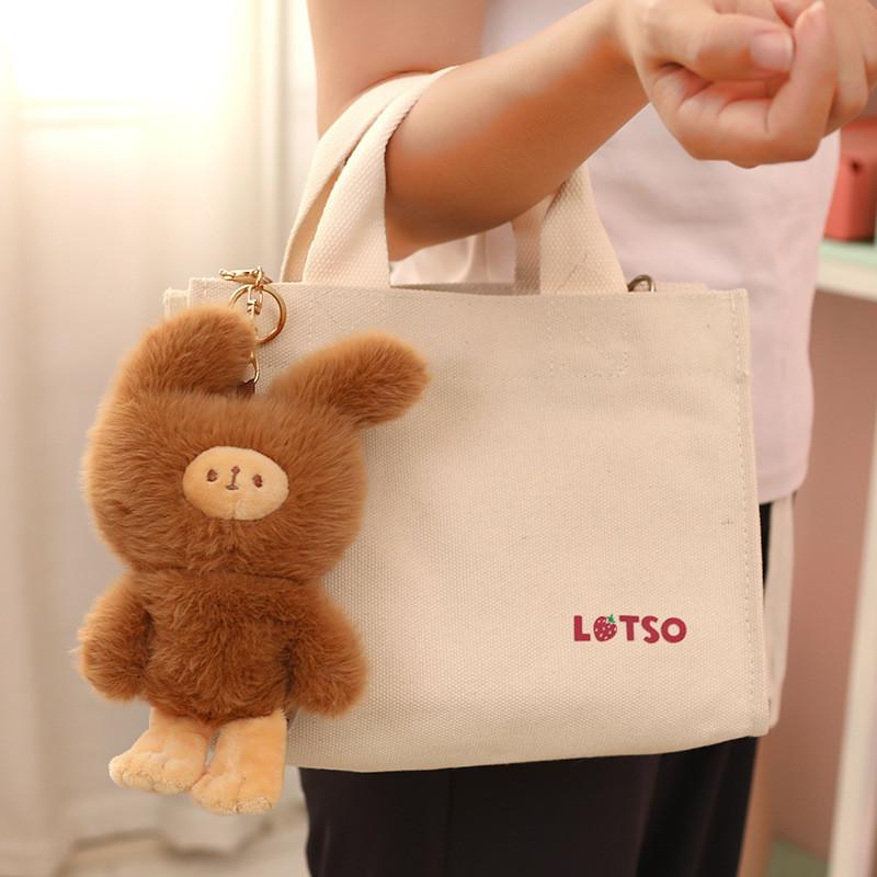 Adorable Bunny Plush Keychain Soft Rabbit Couple Pendant For Students And Backpacks