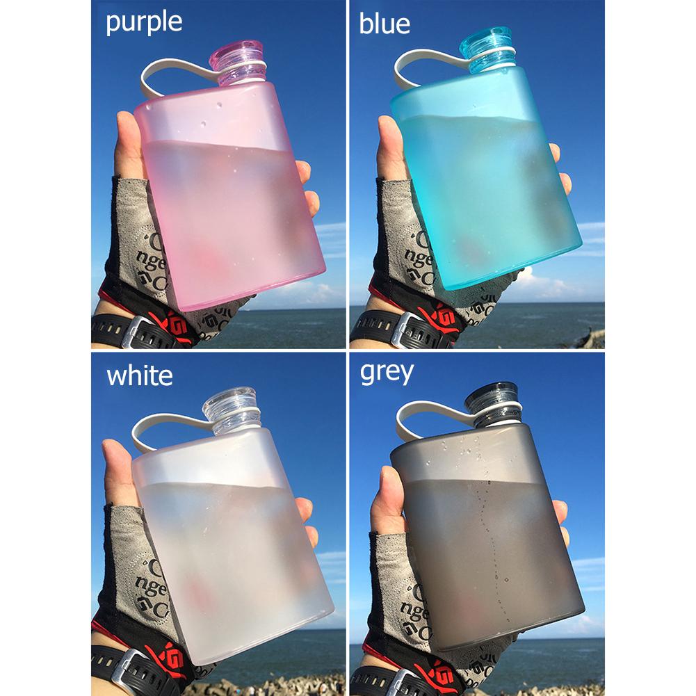 

A5 Paper Cup Botlte BPA FREE Plastic Flat Water Bottle Travel Flat Bottle Portable Sport Notebook Pad Drink Bottles Flask A5 380ML серый