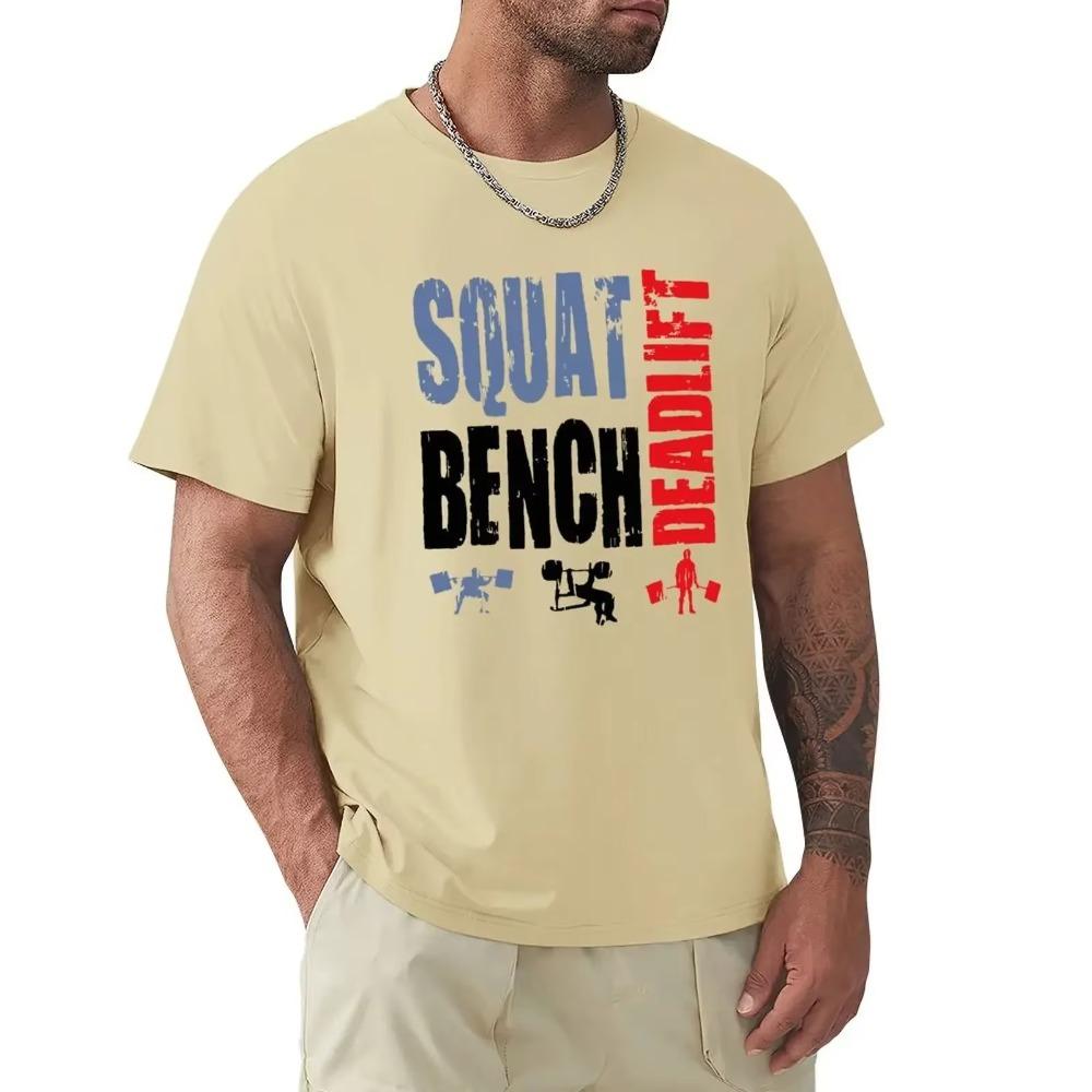 2024 Fashion Quality Squat Bench Deadlift T Shirt Weightlifting Body Building Tee Shirt Fitness Top Tee Order Cool T Shirts
