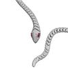 APM Monaco Snake Image Design, Synthetic Cubic Zirconia Necklace, Same Style for Men and Women, Couple Model, Silver White AC7692XKR