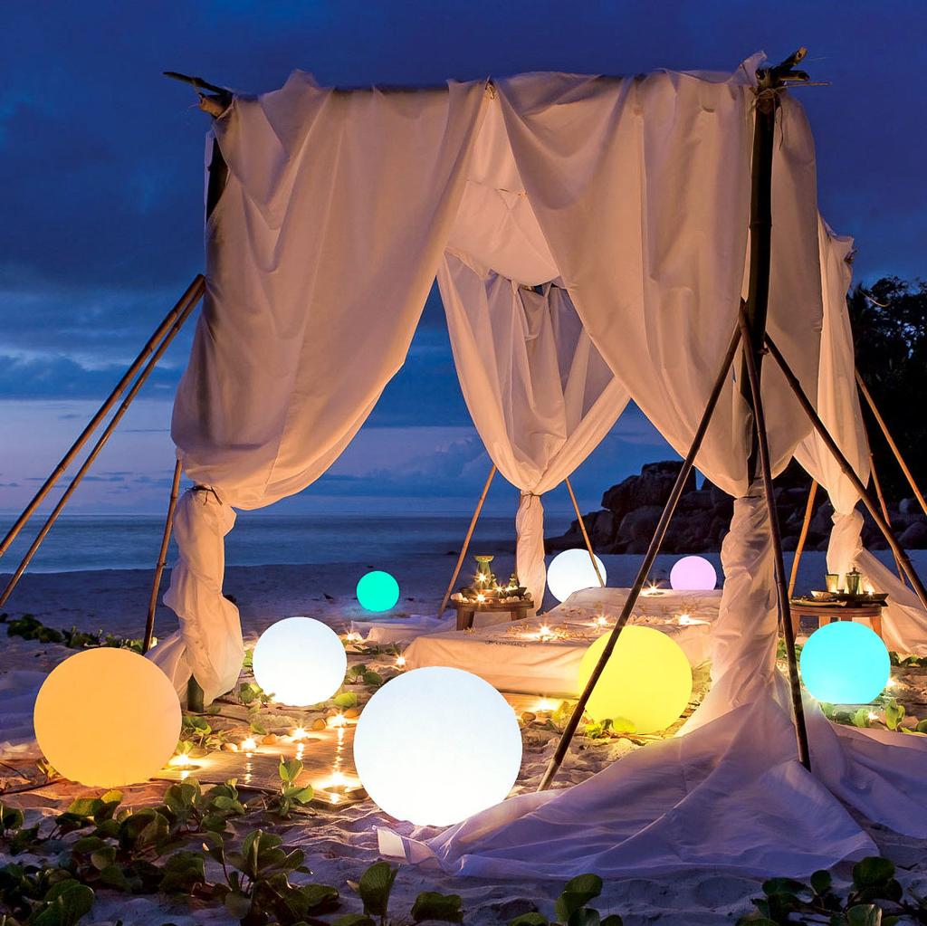 12-25cm LED Luminous Ball Lamp RGB Charging Remote Control Outdoor Waterproof Decorative Atmosphere Lamp Courtyard Lawn Lamp Hot