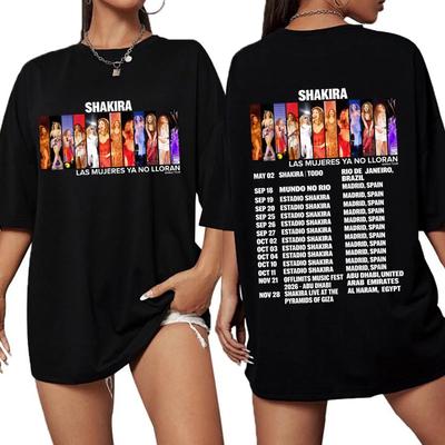 Shakira Las Mujeres Ya No Lloran World Tour 2026 Shirt Women Oversized Crewneck Short Sleeve T-Shirt Hip Hop Streetwear Oversized Tshirt