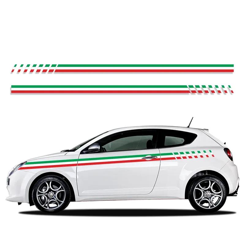 2 Pezzi Adesivi Laterali per Portiere Auto Per Alfa Romeo Mito Sport Grafiche Pellicola Vinilica Decalcomanie Carrozzeria Esterna Fai da Te Decorazione Accessori