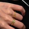 Exquisite Diamond Studded Geometric Female Ring Couple Style Yellow New Design Light Luxury Fashion Rings for Women Jewelry Gift