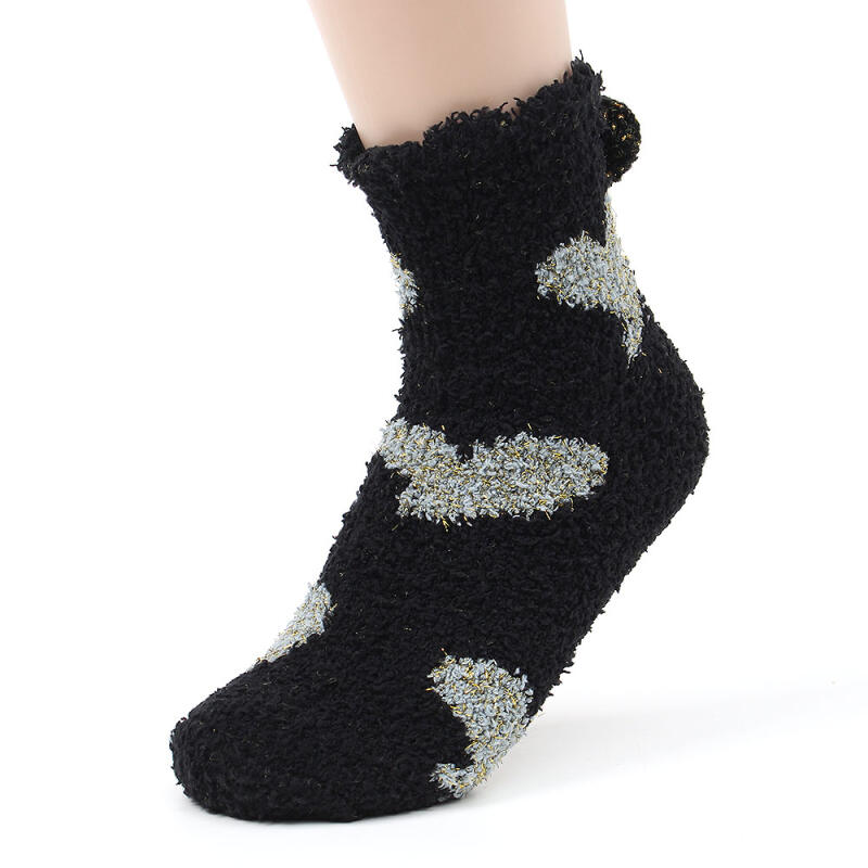 Heart Drop Women s Sleep Socks (Black)
