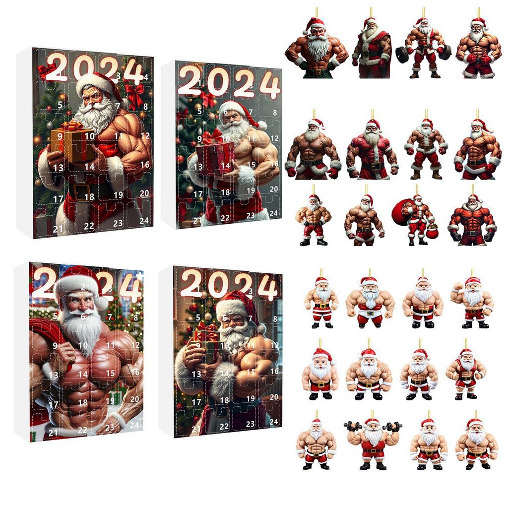 Christmas Advent Calendar 2024 Contains 24 Christmas Acrylic Decoration Arrival Calendar Christmas Countdown With Surprise Pedants