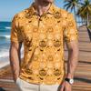Men's Halloween Print Short Sleeve Casual Shirt