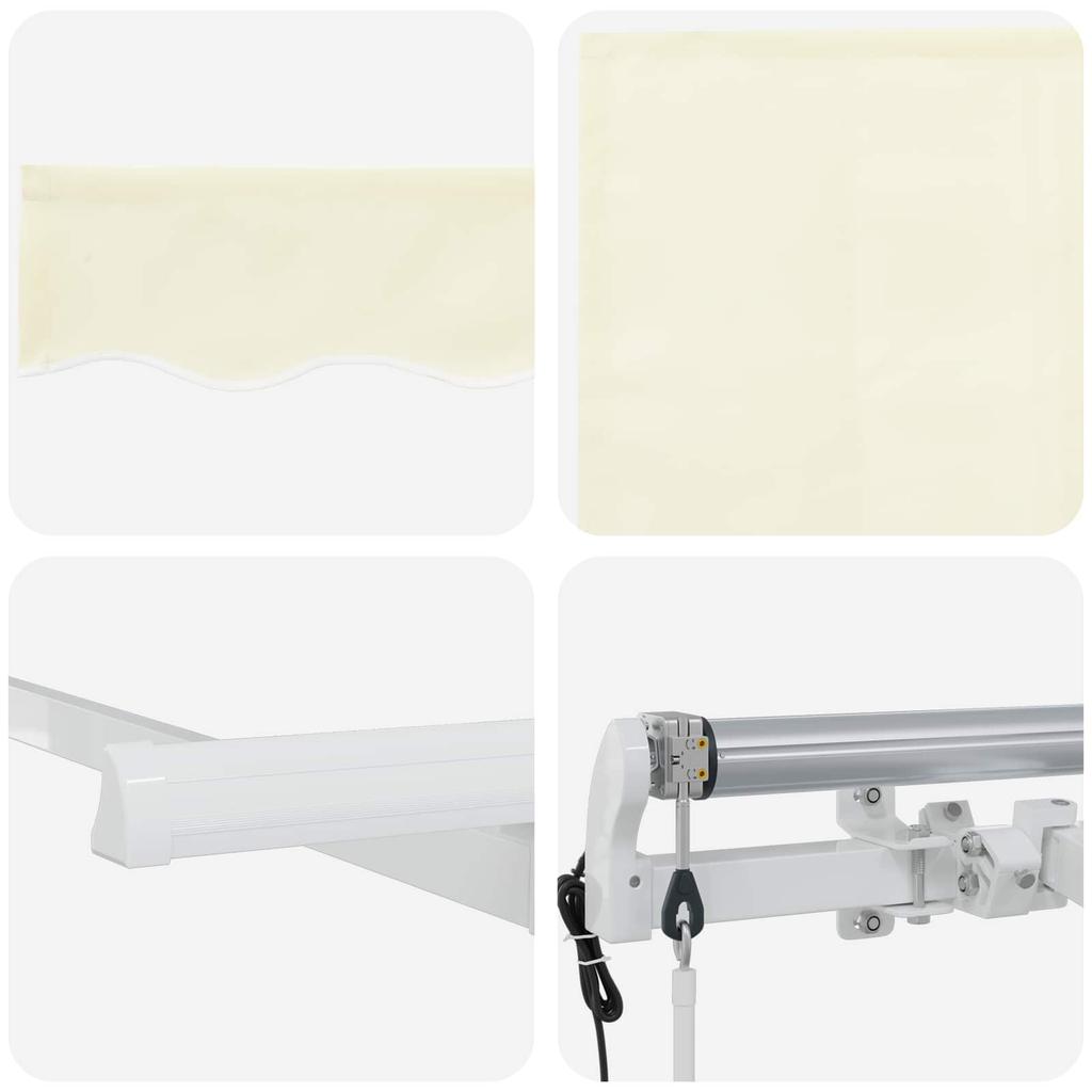 Retractable Awning Cream 400 x 200 cm Polyester and Aluminum