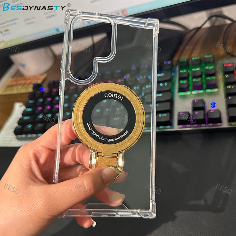 

Гибридный магнитный чехол-держатель для Samsung Galaxy S25 Edge S24 FE S23 S21 S22 Plus Ultra A56 A36 A55 Прозрачная жесткая прозрачная крышка S25 ULTRA