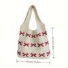 Yogodlns Women's Bow Shoulder Bag Aesthetics Crochet Handbag Purses Knitted Shopping Bag Summer Beach Bag Ladies Woven Tote Bags