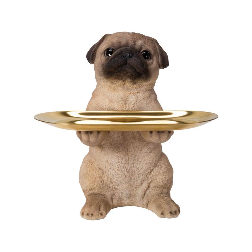 Ubia Pug Trinket Holder Removable 15 x 11 x 19 cm Doll Figurine Ornament Animal Garden Decor Dog H22188 (Magnetic Plate)