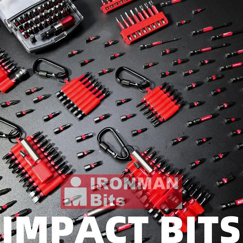 Black S2 Magnetic Sleeve Screwdriver Bit Set with Storage Strip