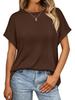 2026 Sommer Damen Einfarbig Locker Rundhals Kurzarm T-Shirt