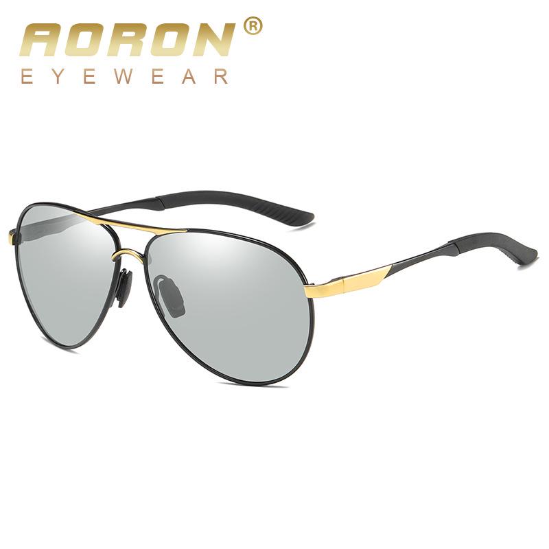 aoron Fashion Men Photochromic Polarized Sunglasses Driving Sun Glasses Driver Safety UV400 Anti-glare Eyewear Gifts