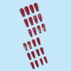 Christmas Red Fake Nails with Snowman Printed Natural Unbreakable Nail Simple Wear for Daily and Parties Wearing