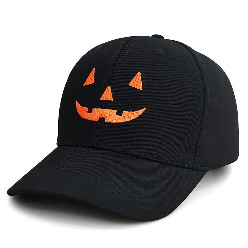 Unisex Halloween Bestickte Baseballkappe Kürbis Stickerei Hut Outdoor Verstellbar Lässig Gebogener Schirm Hüte Sonnenschutz Papa Hut