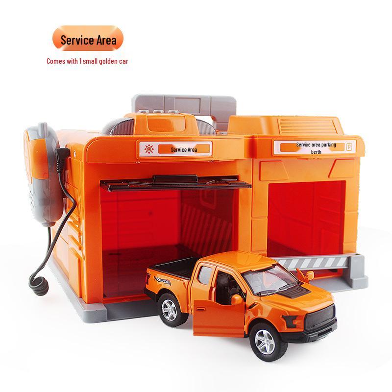 Cheng Le Mei Toy Police Car Garage and Storage Box Simulation Set