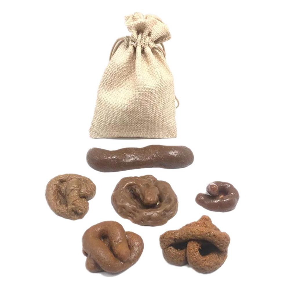 Soft Realistic Poop With Bag 6pcs/Set Gag Joke Pranks