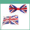 Elegante Gravata Borboleta de Seda com Bandeira dos EUA Union Jack para Fantasias