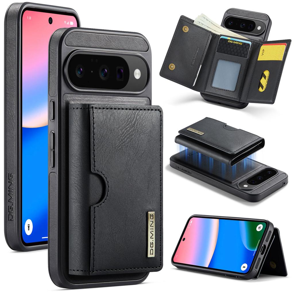 DG.MING M6 Series For Google Pixel 10/10 Pro Case Magnetic Wallet PU + PC + TPU Phone Cover