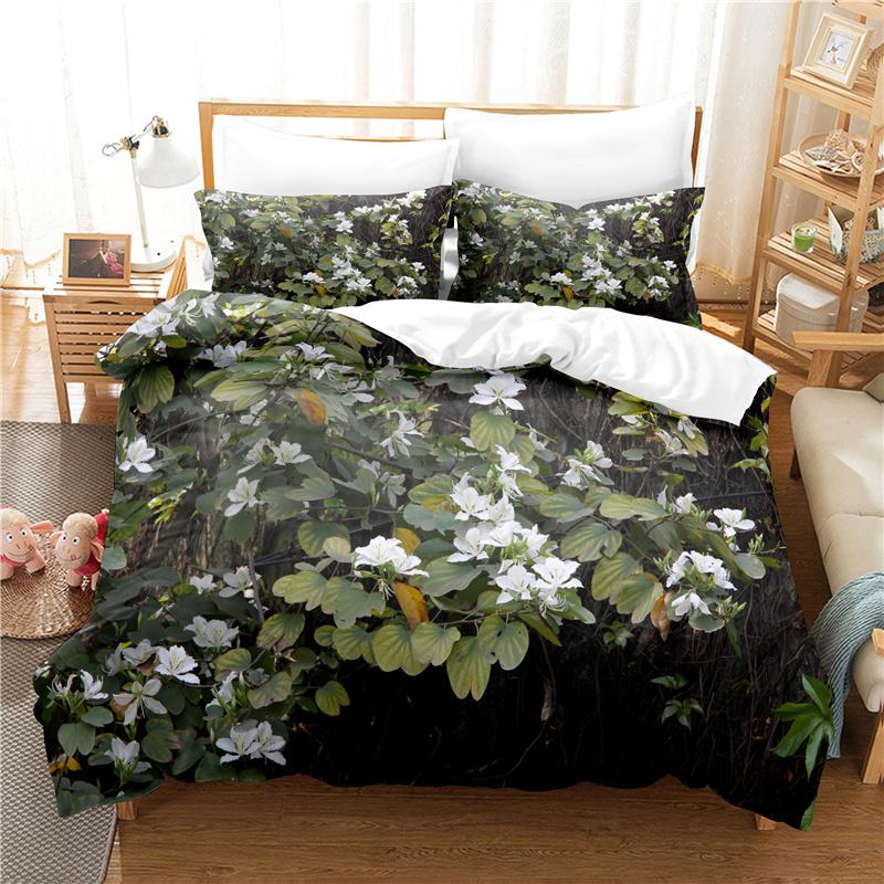 

Элегантный комплект постельного белья с цветами, пододеяльник, комплект постельного белья с 3D-печатью, комплект постельного белья размера «queen size», модный дизайн EU single(135x200cm)