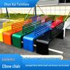Stainless Steel Outdoor Park Bench with Backrest - Courtyard Garden Seating
