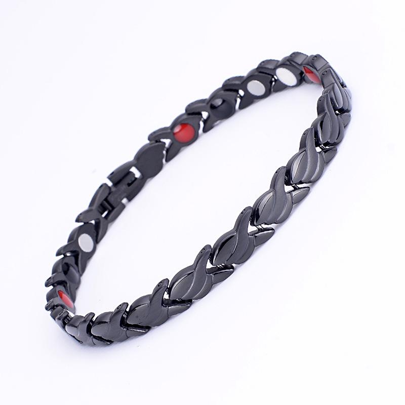 Unisex Stainless Steel Titanium Germanium Magnetic Bracelet with Cross-Border Design