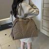 Fashionable Nylon Rivet Underarm Tote Bag Women's Large Capacity Shoulder Commuter Bag Autumn Trend Pure Color Bags Handbag KTB