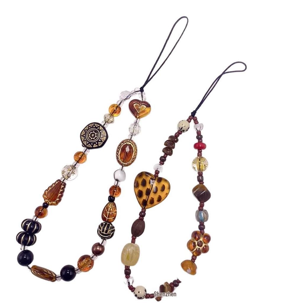Handmade Amber Candy Chain & Beads Minimalist Camera Lanyard Pendant - Retro Style