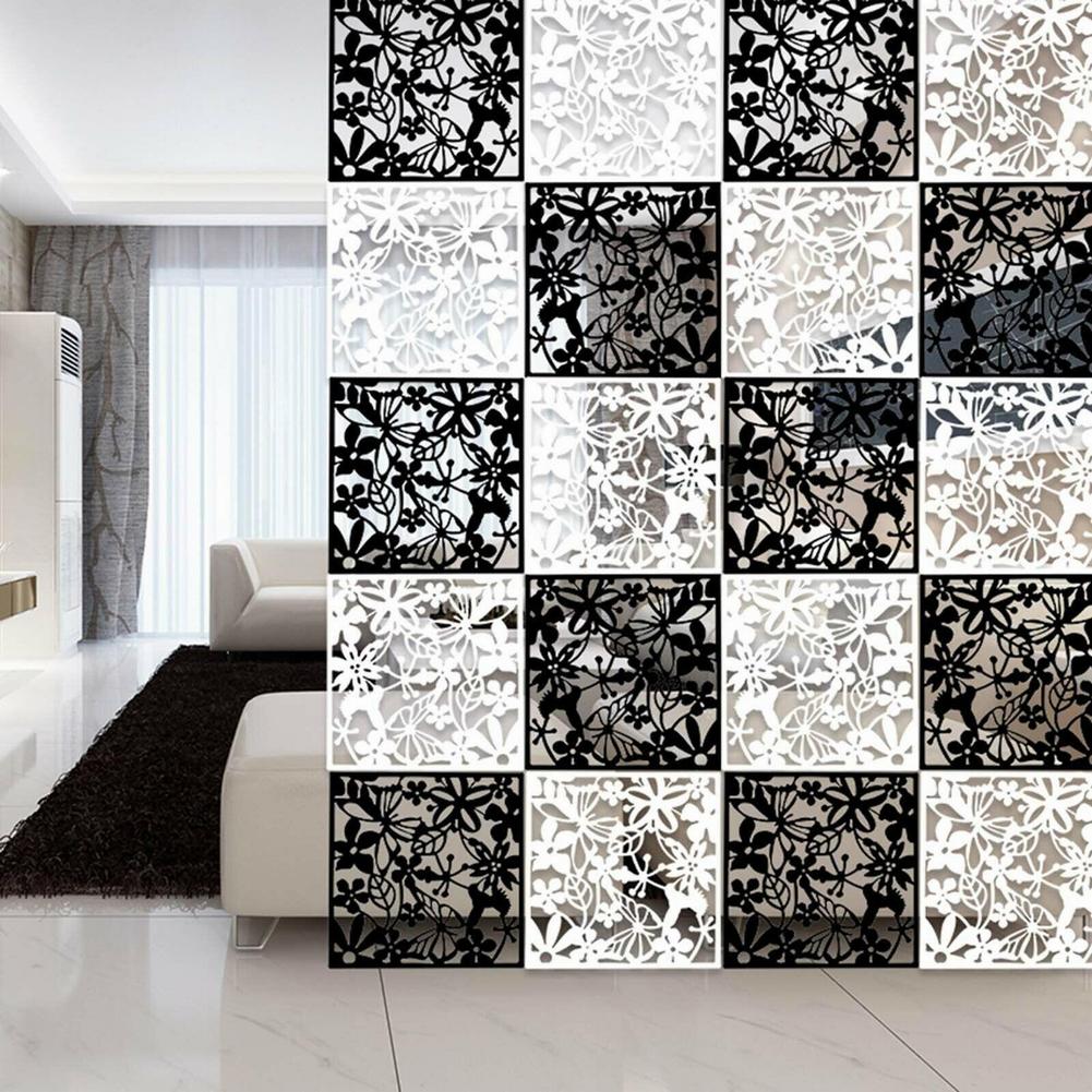12 ST Hängande Rumsavdelare 40x40CM Plast Ihålig Skärm Gardinpanel Vattentäta Skärmar För Hushåll Hotell DIY Dekoration