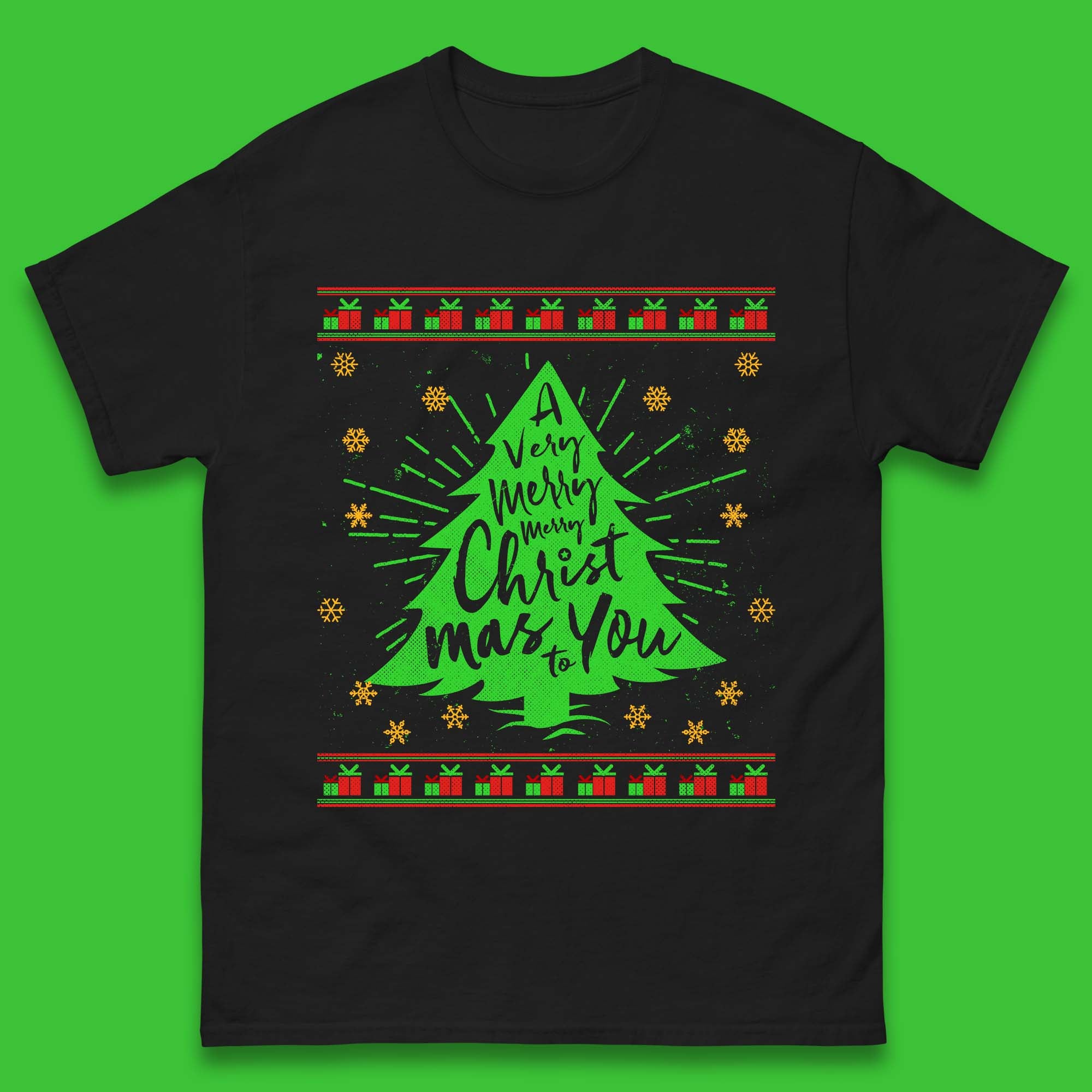 A Very Merry Christmas To You Mens T Shirt Womens Tops Tees Christmas Tree Top 2XL
