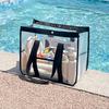 Swimming Bag, Waterproof PVC Large Capacity Beach Bag, Portable with Zipper/Button Closure Storage Bag, for Toiletry Cosmetics Organize