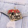 Haunted House Brooch Badge Kawaii Ghost Room Enamel Pin Halloween Gothic Spooky Jewelry