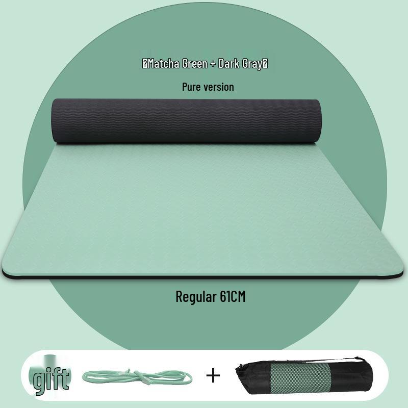TPE Non-slip Thickened Yoga Mat for Home Fitness – Silent, Shock-Absorbing, Portable Exercise Mat