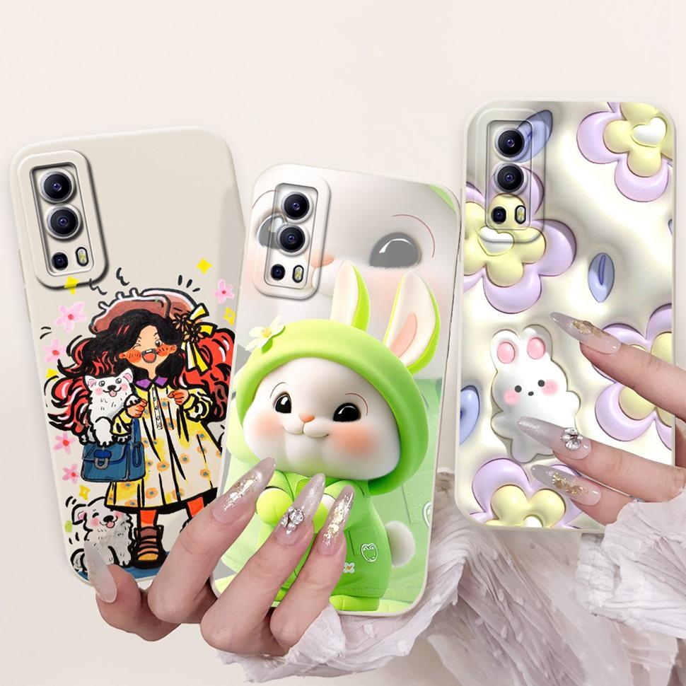 For Vivo Y72 5G Casing V2041 Colorful Flower Cartoon Cover Silicone Soft TPU Phone Case For Vivo Y 72 Y72  5G Coque Fundas Capas