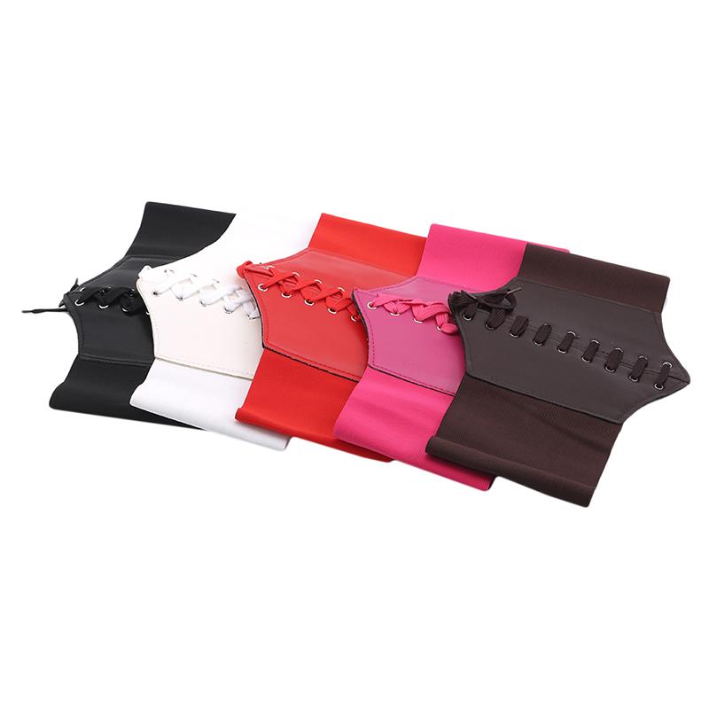 Women Vintage Embroidered Corset Belt Elastic Waistband Girdle Rivet Decor Bandaged Dress Accessory