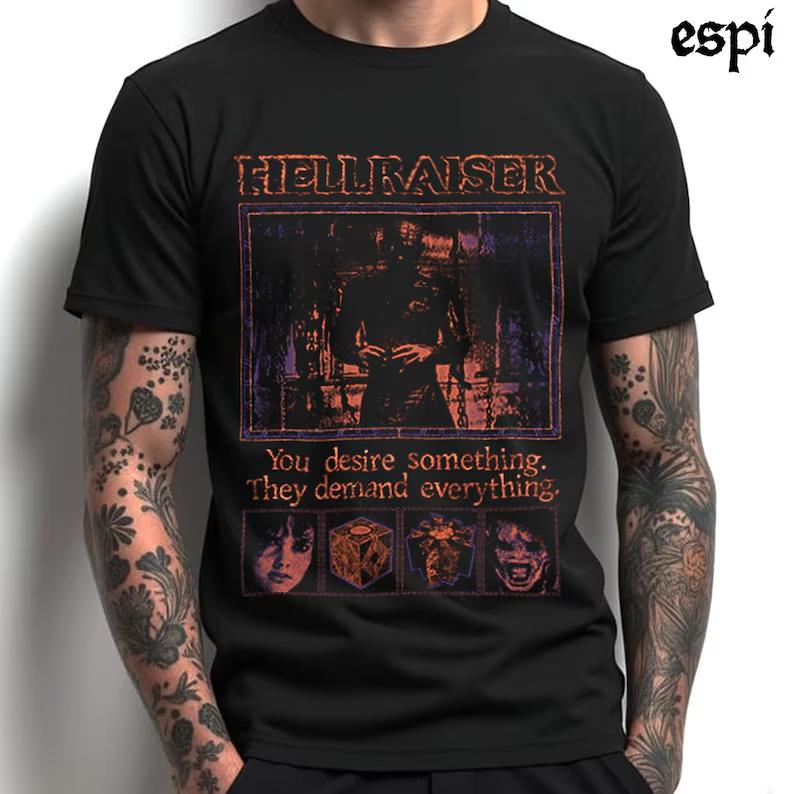 Hellraiser TShirt Desires Limited Unisex Horror Movie Clothing Graphic T Shirts Shirts for Unisex