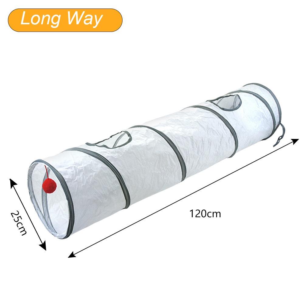 Portable Polyester+Steel Wire Cat Tunnel Tube Foldable Breathable Cat Maze Tunnel Training Interactive Pet Fun Play Toy Rabbit
