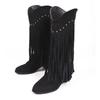 Independent Station Außenhandel Damenstiefel 2025 Herbst und Winter Neue Quasten Mode Stiefel Sexy Retro Westernstiefel Große Größe 43